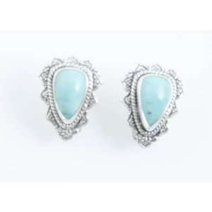  Barse Sterling Silver Turquoise Clip Earrings Jewelry
