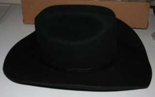 NOS New Resistol Fur Felt Western Hat RF03750740BGSPM Size 7 1/8 Black 