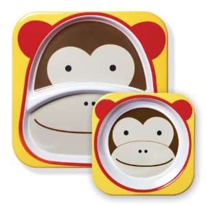  Skip Hop Monkey Plate and Bowl Set Baby