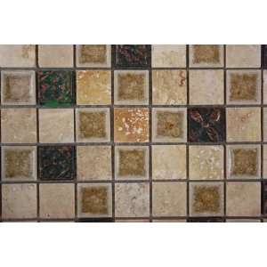   Roman Collection Desert Tan W/ Deco 1X1 Glass Tile