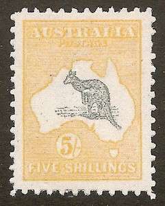 Australia 5/  Shilling Grey & Yellow Roo / Kangaroo   READ NOTE BEFORE 