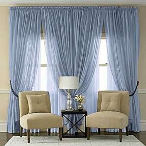  Splendor Ocean Blue Batiste Curtain Panel: Home & Kitchen
