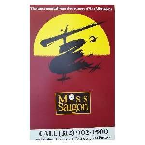 MISS SAIGON (ORIGINAL CHICAGO TOURING THEATRE WINDOW CARD):  