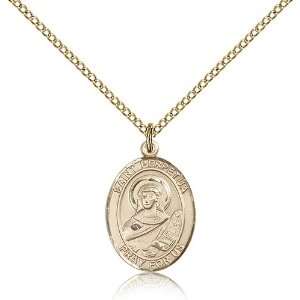 Gold Filled St. Saint Perpetua Medal Pendant 3/4 x 1/2 Inches 8272GF 