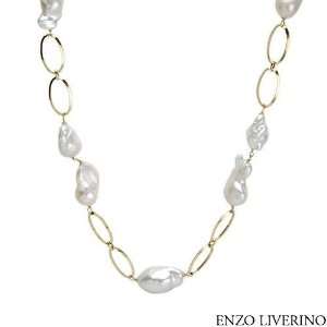   Gold Pearl Ladies Necklace. Length 38 in. Total Item weight 82.2 g