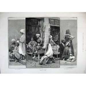  1883 Cairo Egypt Porters Bazaar Bedouin Montbard Print 