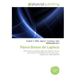    Pierre Simon de Laplace (French Edition) (9786132680976) Books