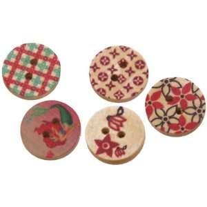  Fabscraps BE1 005 Hand Painted Wooden Buttons 300 Per 