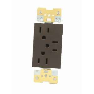   Triplex Receptacle, Premium Grade, Self Grounding, Cocoa Home