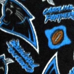   Carolina Panthers Black FLEECE Fabric (By the Yard)
