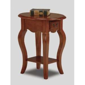  Oval End Table (Brown Cherry) (2H x 14W x 19D): Home 