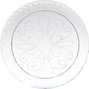  Plastic Fluted Plates 9 10/Pkg Clear: Home & Kitchen