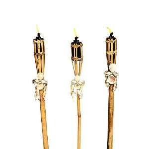  Bamboo Luau Torches with Shells (3 pc) Health & Personal 