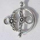 100p TIBETAN silver ornate circle toggle clasps 18x 21
