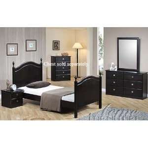 4pc Full Size Bedroom Set Cappuccino Finish 