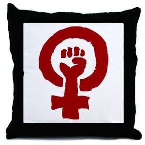  Red Feminist POWER Women Throw Pillow by 