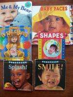 Lot of 6 baby toddler board books faces teddy bears shapes water cute 