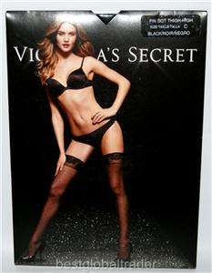 NEW COLLECTION VICTORIAS SECRET PIN DOT LACE TOP THIGH HIGH C BLACK 