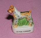 NICE MINIATURE FOX TERRIER DOG FRENCH PORCELAIN TINY