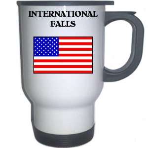   Flag   International Falls, Minnesota (MN) White Stainless Steel Mug