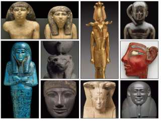 Pharaohs Egyptian Tomb Statues Art Photo Museum Cube  