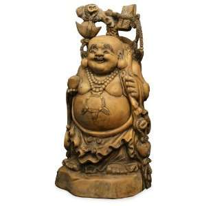  Hand Crafted Vintage Cedar Wood Buddha: Home & Kitchen