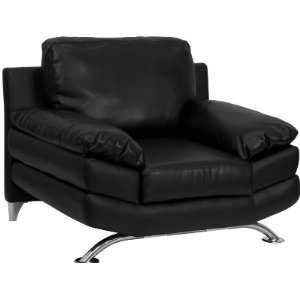  Black Leather Reception Plush Club Chair, 9856852 Office 