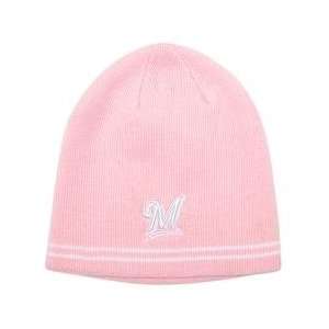   Brewers Womens Pink Knit Cap   Pink Adjustable