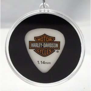  Harley Davidson Guitar Pick Ornament   White Everything 
