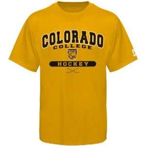   Russell Colorado College Tigers Gold Hockey T shirt: Sports & Outdoors