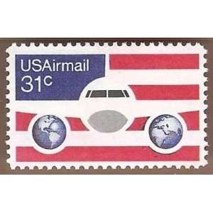  Stamps US Air Mail Plane and Globe Scott C90 MNHVFOG 