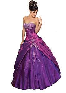 New Purple Formal Prom Ball Gown Party Evening Dress Stock Size 6 8 10 