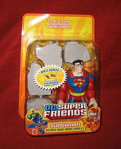 DC Super Friends SLAM & BAM WALL SUPERMAN Figure! Mattel Red & Blue 