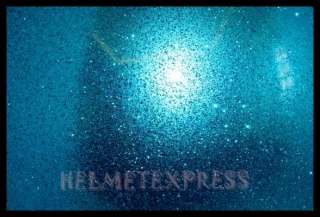 BLUE Glitter Motorcycle Helmet (ABS Material) Rear goggle strap and 