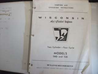 Wisconsin THD TJD air cooled engine operators manual  