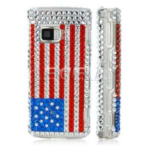     USA AMERICAN FLAG 3D CRYSTAL BLING CASE FOR NOKIA X6 Electronics