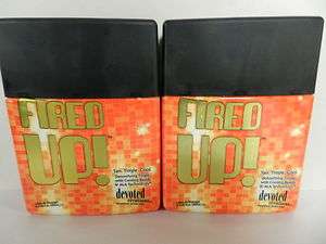 LOT OF 2 FIRED UP TINGLE WITH COOLING BEADS TANNING BED LOTION DEVOTED 
