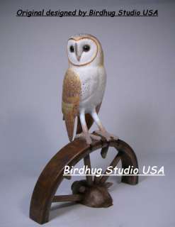 Barn Owl Original Bird Wood Carving/Birdhug  