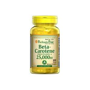  Beta Carotene 25,000 IU 25000 IU 100 Softgels Health 