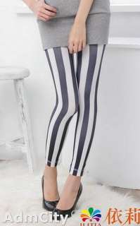   stripes leggings footless pantyhose capri pants very tight fitting