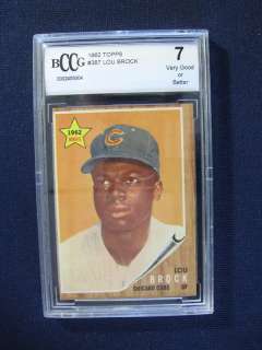 1962 Topps Lou Brock #387 Cubs BGS BCCG 7   DO23750  