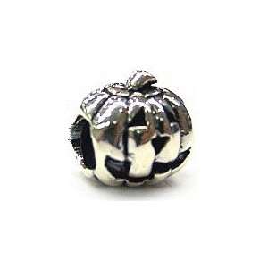 Authentic Carlo Biagi Pumpkin Bead Charm   .925 Sterling Silver   fits 