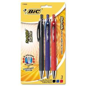  BIC : Reaction Retractable Ballpoint Pen, BLKBE/RD Barrel 