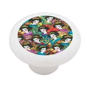  Geisha Portraits Decorative High Gloss Ceramic Drawer Knob 