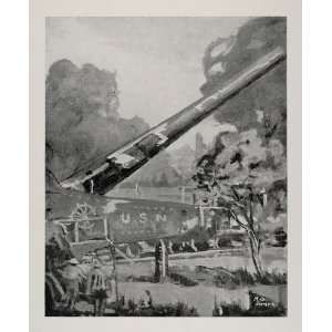  1920 Halftone Print U. S. Navy Big Gun M. D. James 