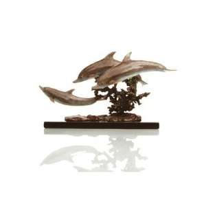  Reef Trio Dolphins Statue: Home & Kitchen