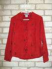 Red MoleSkin Brown Floral Embroidered HARMONY & VINE long sleeve Top 