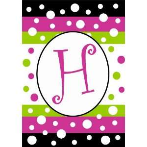 Small Polka Dot Party Monogram Flag Displays Letter H By Custom Decor 