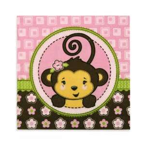  Monkey Girl Beverage Napkins (16 count) Toys & Games