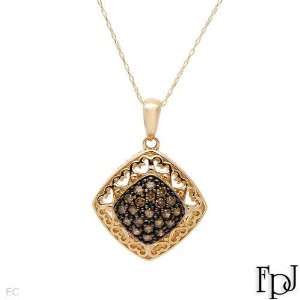  Fpj 0.5.Ctw Color C1 C2 Diamonds 14K Gold Necklace FPJ Jewelry